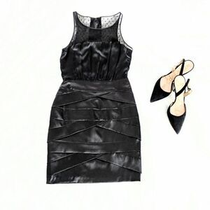 Alexia Admor Silk Tiered Black Cocktail Dress